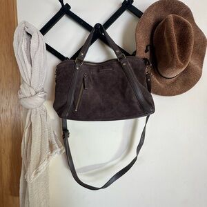 UGG Dark Brown Suede Shoulder Bag
